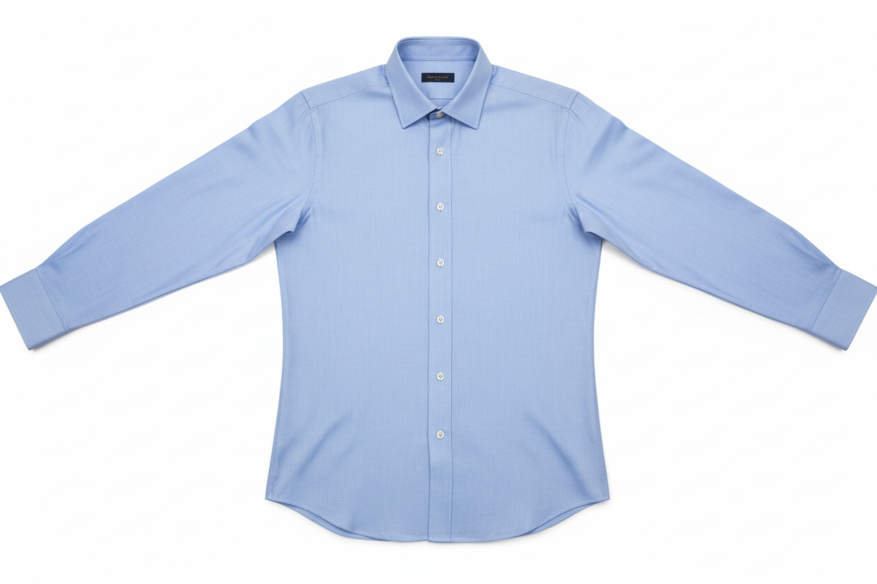 A mock up of a long sleeve button up dress shirt
