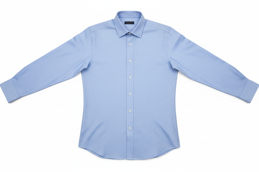 A mock up of a long sleeve button up dress shirt